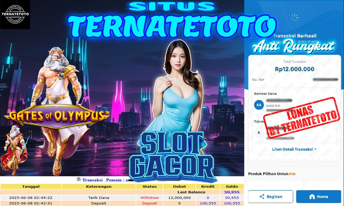 TERNATETOTO - JACKPOT SLOT GATES OF OLYMPUS Rp.12,000,000